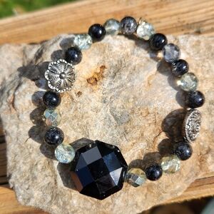 Black and Silver stretch bracelet
